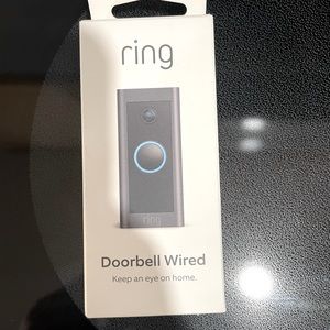 Ring Doorbell Wired in White and Black with Blue Accent